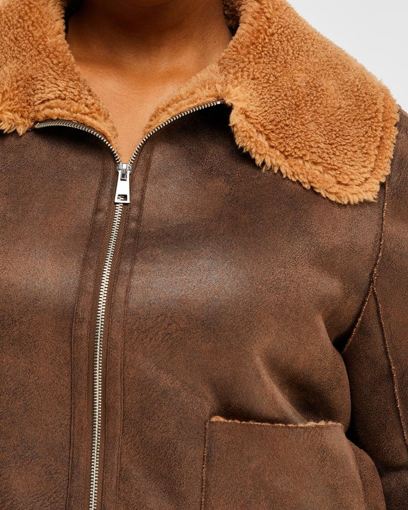 Plus Size Lenny Jacket | Chocolate/Tan